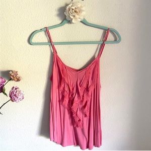 🌸3/$30🌸 Lauren Conrad Women’s Salmon Pink Ruffle Tank Top
